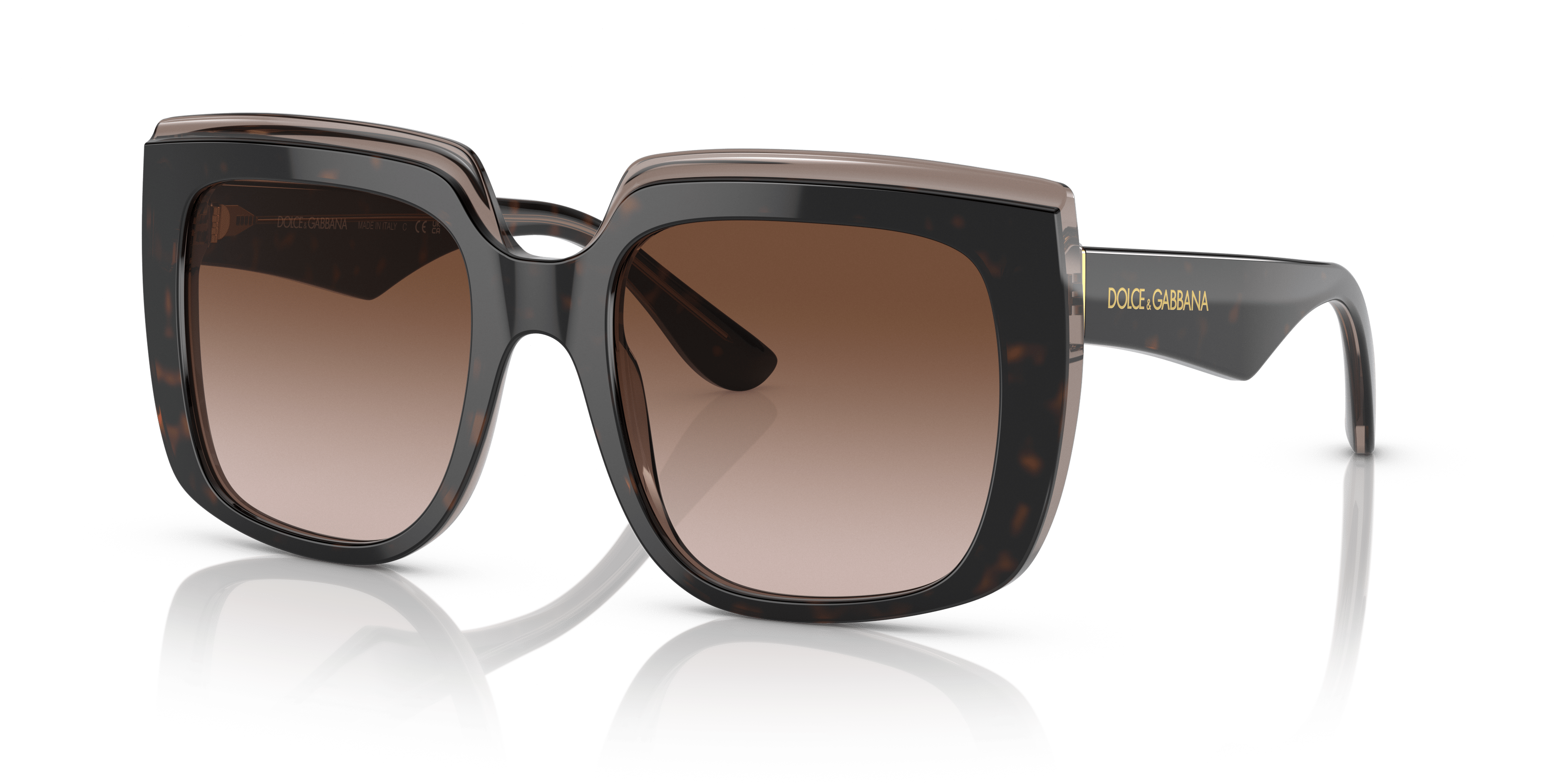 0DG4414__502_13__P21__shad__qt Gafas de sol Dolce & Gabbana Havana On transparentes marrones degradadas | Dolce&Gabbana DG4414 Havana On transparentes marrones degradadas - Imagen 1